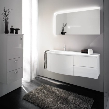 Burgbad Sinea Комплект подвесной мебели 121x49x47.5см., 2 выдв ящика, цвет: белый глянцевый