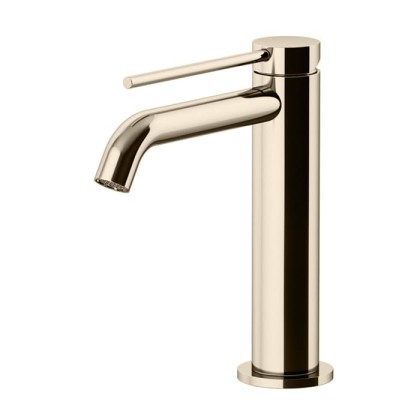 Gattoni Circle Two Смеситель для раковины высокий 177 мм, на 1 отверстие, излив 135 мм, с донным клапаном, цвет: Nickel Spazzolato