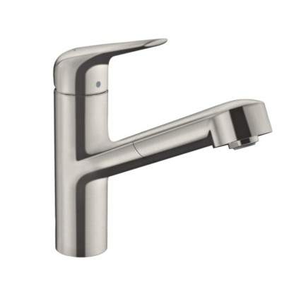 Hansgrohe Focus Кухонный смеситель, на 1 отв., с выдвижным изливом, цвет: полированная сталь