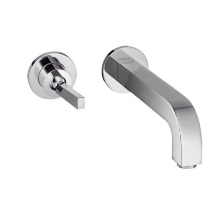 Axor Citterio, Смеситель для раковины,однорычажный, с розетками иизливом 165 мм, настенный монтаж,СМ, внешняя часть, цвет: хром