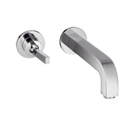 Axor Citterio, Смеситель для раковины,однорычажный, с розетками иизливом 165 мм, настенный монтаж,СМ, внешняя часть, цвет: хром
