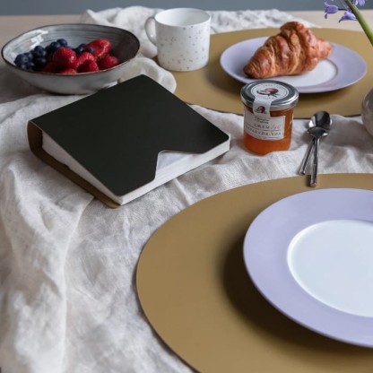 ADJ Круглый плейсмат, D35 см., цвет: горчичный/оливковый