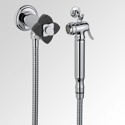 THG Petale de Cristal noir Гигиенический душ, цвет: хром/черный хрусталь