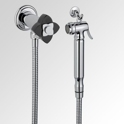 THG Petale de Cristal noir Гигиенический душ, цвет: хром/черный хрусталь