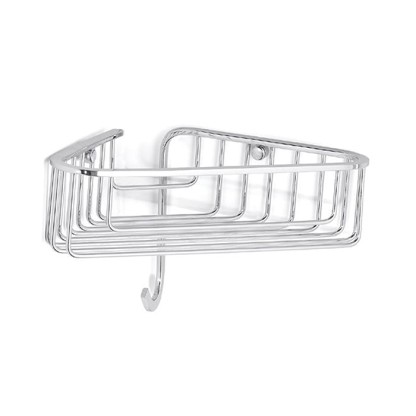 Bertocci Complementi Полка-решетка угловая для душа 22х7х22 см с крючком, подвесной, цвет: хром
