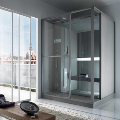 Effegibi Logica H Хаммам с душевой зоной 214x250x226см, в нишу, цвет: Soft Sand