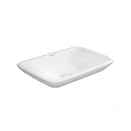Duravit PuraVida Раковина накладная 70х46см., шлифованный вариант, без перелива, без площадки под смес., вкл. крепление, а также выпуск с керамической крышкой,  цвет: Белый