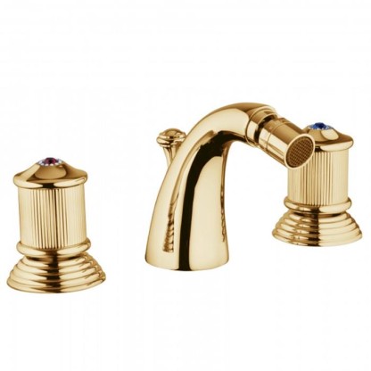 Смеситель для биде Bongio Impero, цвет: золото/blue and red swarovski