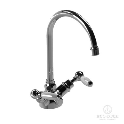 Stella Italica Leve Смеситель для раковины на 1 отверстие 3217P с высоким изливом, с донным клапаном, цвет: хром