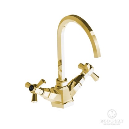 Stella Eccelsa Смеситель для раковины на 1 отверстие 3217, с донным клапаном, цвет: золото