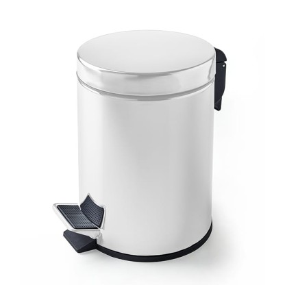 3SC Metal Tonda Ведро 5 л. 22,5x30,5xh33,5 см, с педалью, с крышкой и механизмом softclose, цвет: белый матовый