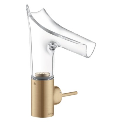 Axor Starck V Смеситель для раковины 140, на 1 отв., со стеклянным изливом, цвет: шлифованная бронза