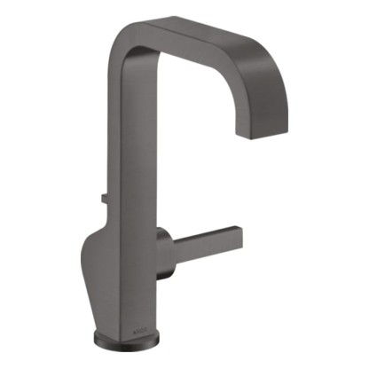 Axor Citterio Смеситель для раковины 190, на 1 отв., с высоким изливом, с донным клапаном, цвет: шлифованный черный хром