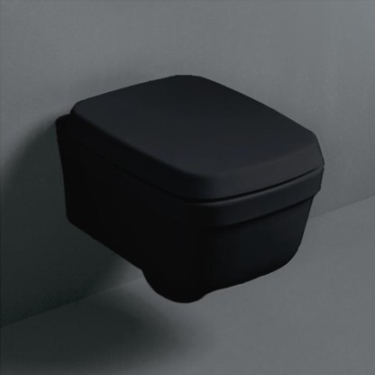 SIMAS Evolution Унитаз подвесной 52х37см с сиденьем микролифт, цвет: черный