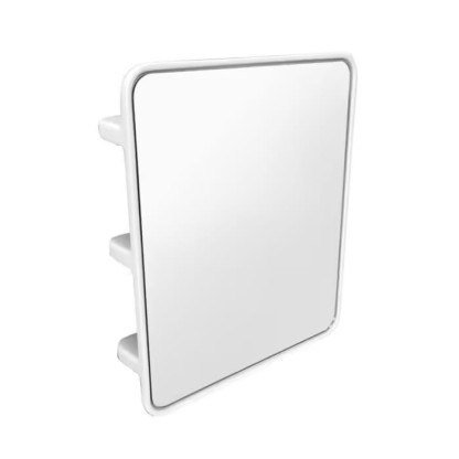 Azzurra Anfibio Зеркало 70,5x60,5 см, в керамической основе, с полками, цвет: Bianco lucido