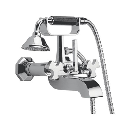 Simas Eiffel Смеситель для ванны, настенный, с ручным душем, цвет: хром