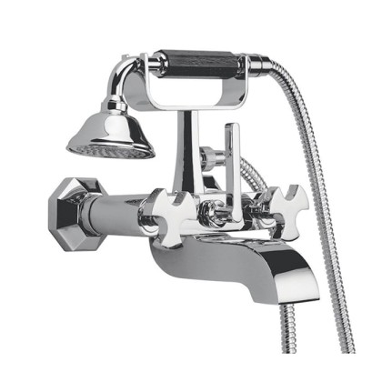 Simas Eiffel Смеситель для ванны, настенный, с ручным душем, цвет: хром