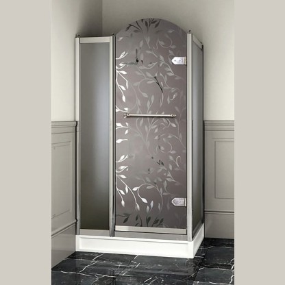 Devon&Devon Savoy Душевое ограждение прямоугольное Y70 69х109см., с декоративными элементами,стекло с декором 4T, цвет: хром