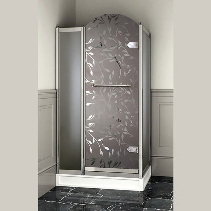 Devon&Devon Savoy Душевое ограждение прямоугольное Y70 69х109см., с декоративными элементами,стекло с декором 4T, цвет: хром