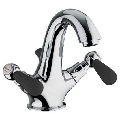 Bongio Mille Nuits Смеситель для раковины, 1 отв., цвет: хром/черный фарфор