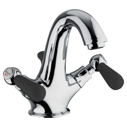 Bongio Mille Nuits Смеситель для раковины, 1 отв., цвет: хром/черный фарфор