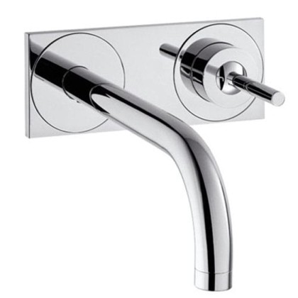 Axor Uno 2, Смеситель для раковины, однорычажный, с панелью и изливом 165 мм, СМ, внешняя часть, цвет: хром