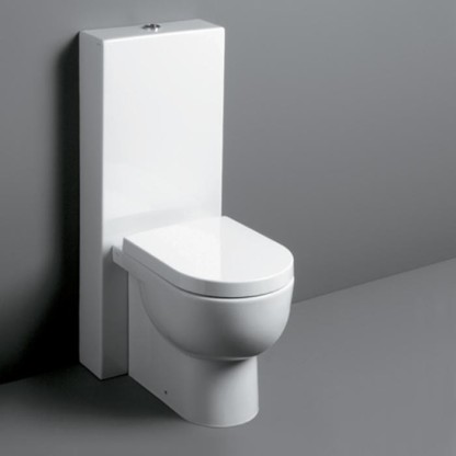 SIMAS E-LINE Унитаз приставной 35х51см, универсальный слив, с бачком напольным, с механизмом слива, цвет: белый/хром