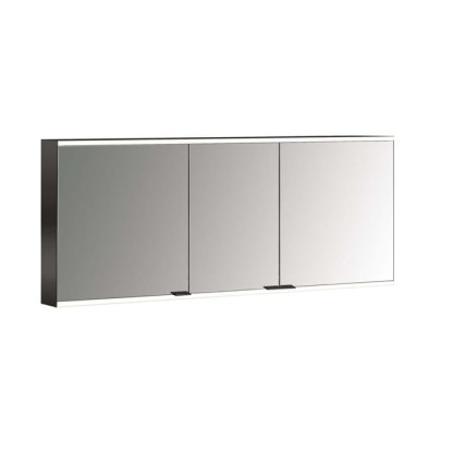 Emco Prime Зеркальный шкаф 160см., с подсветкой LED 2 Facelift , цвет черный навесная модель, 3-дверки, IP 20 зеркальная задняя стенка