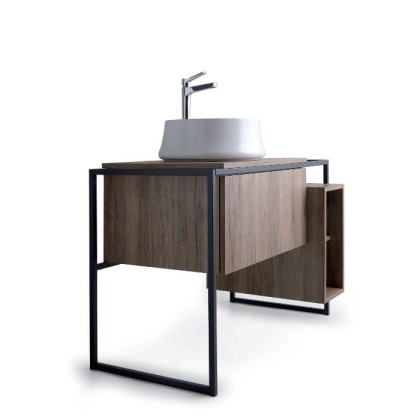 SIMAS Frame Комплект мебели с ящиком и открытым элементом, 105x57xh72см, напольный, Цвет: темный дуб