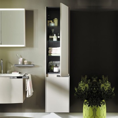 Burgbad Yso Шкаф подвесной 40x35x176 см, цвет: песочный глянцевый