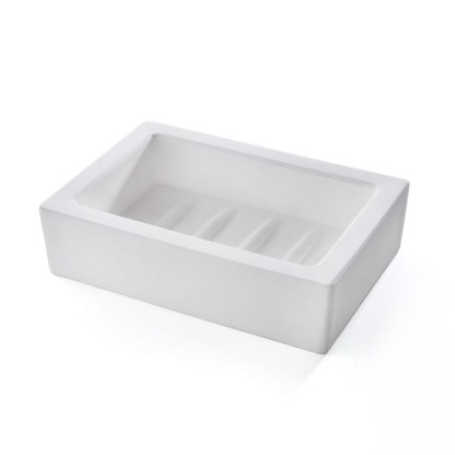 3SC Mood White Мыльница настольная, композит Solid Surface, цвет: белый матовый
