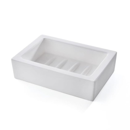 3SC Mood White Мыльница настольная, композит Solid Surface, цвет: белый матовый