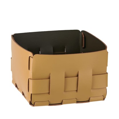 ADJ Корзинка Mini Bottega, 19x19xH13 см., цвет: горчичный/оливковый