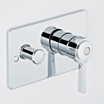 THG CAPUCINE VERT DECOR PLATINE Смеситель для душа встраиваемый, однорычажный, с переключателем, внешняя часть, декор платина, цвет: хром