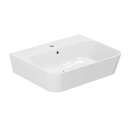 Azzurra Build Раковина 65х50х16 см, 1 отв., подвесная/накладная, цвет: белый