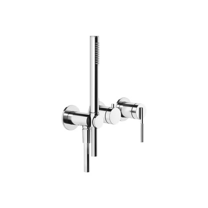 Gessi Ingranaggio Встраиваемый однорычажный смеситель на 2 выхода с перекл., ручным душем с держателем и выводом воды, внешняя часть, цвет: хром
