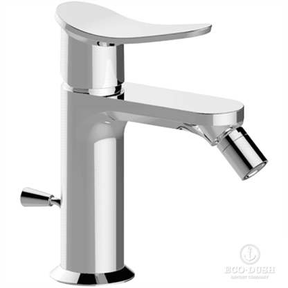 HUBER Harlock Смеситель однорычажный для биде на 1 отверстие с донным клапаном, цвет: хром,