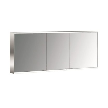 EMCO Prime2 Зеркальный шкаф 160x70см., с подсветкой, навесной, 3 двери, 4 полки, розетка, цвет: белый