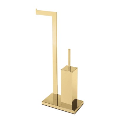 3SC SK Стойка напольная, с держателем тб и ёршиком, цвет: золото 24к. Lucido