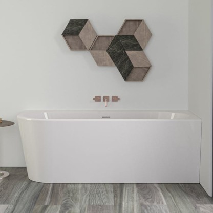 Knief Wall Corner L Ванна в правый угол 165x75х58см., с щелевым переливом, без сл-пер, цвет: белый матовый