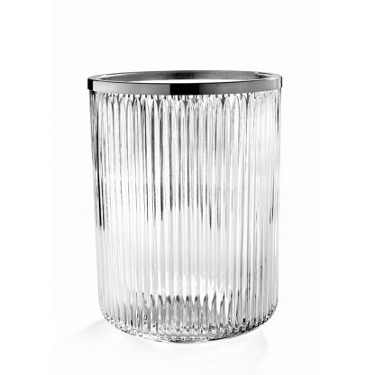 3SC Elegance Ведро, без крышки, 20хh28х20 см, цвет: прозрачный хрусталь/хром