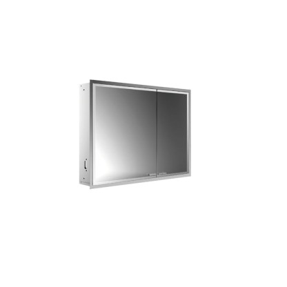 EMCO Prestige2 Зеркальный шкаф 66х91.5см., встраиваемый, LED-подсветка, 2 двери, 2 полки, розетка, левый, без EMCO light system
