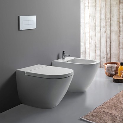 Globo Stockholm Биде напольное пристенное 58х37хh42см, с 1 отв. под смеситель, с креплением, цвет: белый