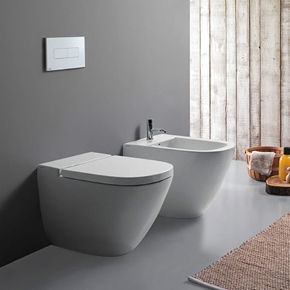 Globo Stockholm Биде напольное пристенное 58х37хh42см, с 1 отв. под смеситель, с креплением, цвет: белый