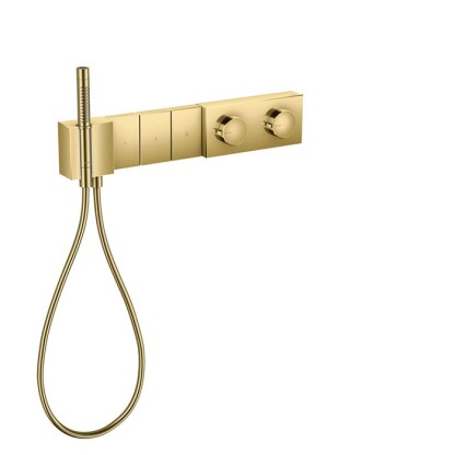 Axor Edge Смеситель для душа 540/100, встраиваемый, термостат, на 3 источника с ручным душем, внешняя часть, цвет: золото