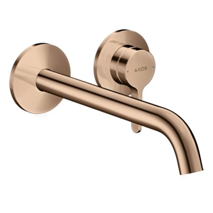 Axor One Смеситель для раковины, встраиваемый, излив: 22см., цвет: полированное красное золото