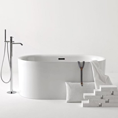 Kerasan Nolita Ванна акриловая  отдельностоящая 145х78х58 см, с пробкой click-clack, цвет: белый