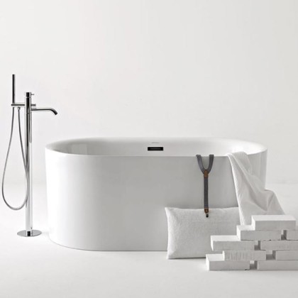 Kerasan Nolita Ванна акриловая  отдельностоящая 145х78х58 см, с пробкой click-clack, цвет: белый