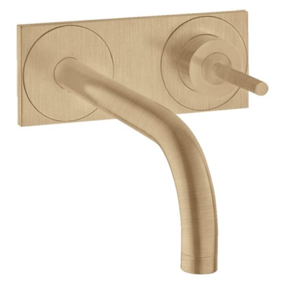 Axor Uno? Смеситель для раковины, встраиваемый, излив: 16.5см., с панелью, цвет: шлифованная бронза