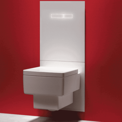 TECElux Комплект для установки унитаза-биде DURAVIT, с верхней панелью 430x555x16 мм, с механическим блоком управления стекло цвет: белый